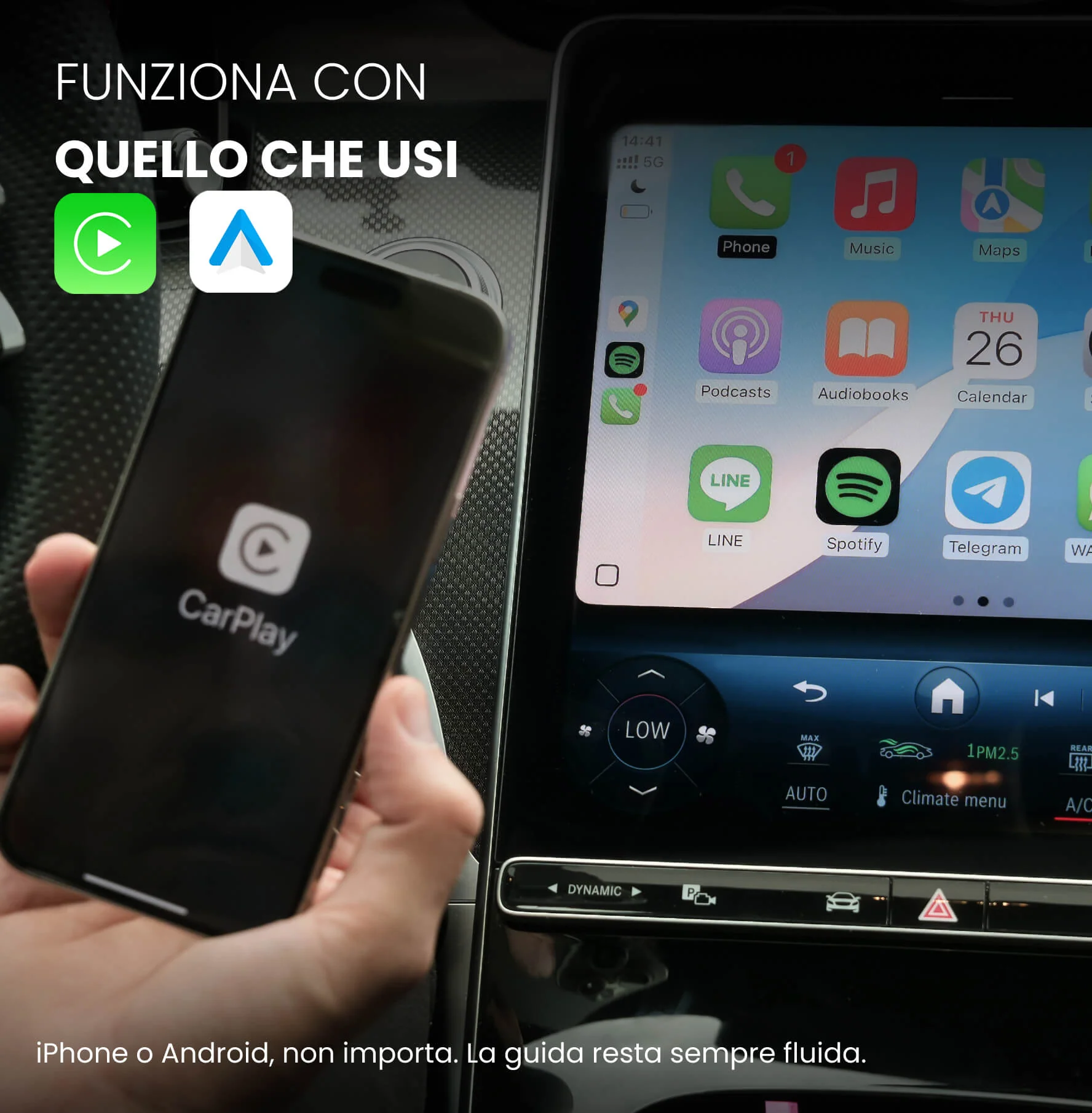 Ottocast® Mini Pico, adattatore CarPlay/Android Auto wireless - Image 2