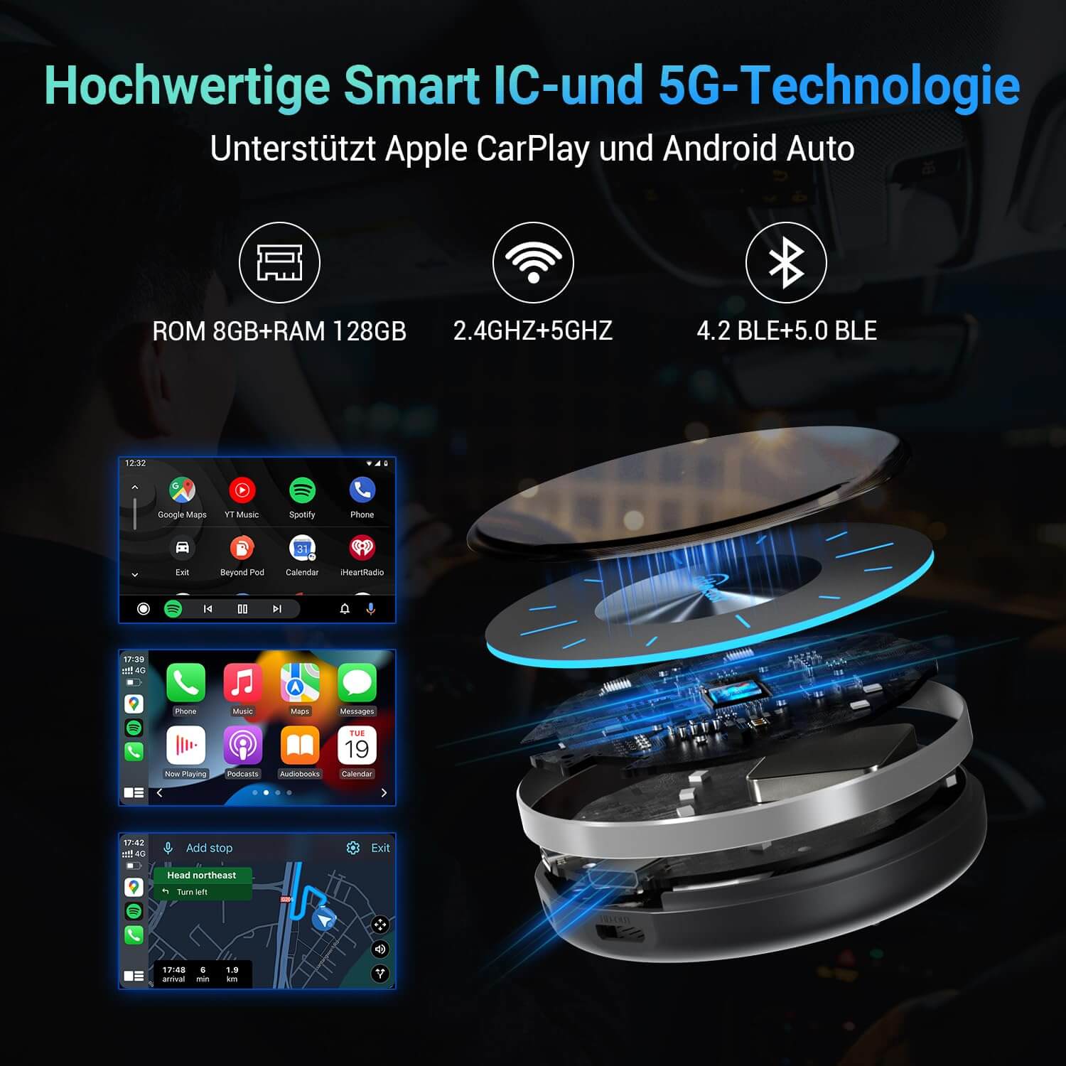 OTTOCAST® P3 CarPlay  AI Box Wireless mit Netflix und YouTube - Image 5
